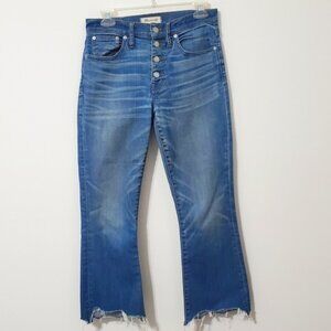 Madewell Cali Demi Boot Button Front Crop Jeans  27 Waist